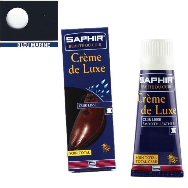 Cirage crème de luxe Saphir avec applicateur 75 ml bleu marine