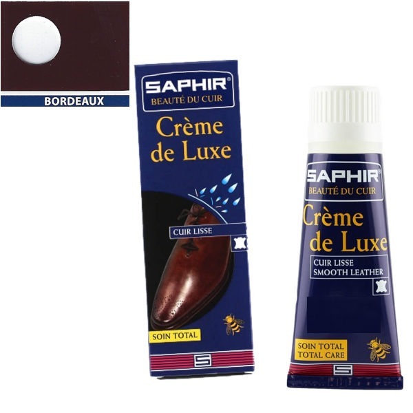 Cirage crème de luxe Saphir avec applicateur 75 ml bordeaux