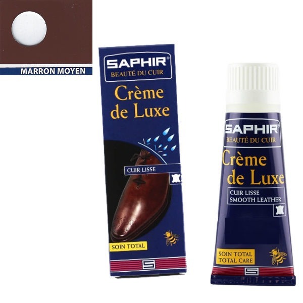 Cirage pour souliers crème de luxe Saphir avec applicateur 75 ml marron moyen