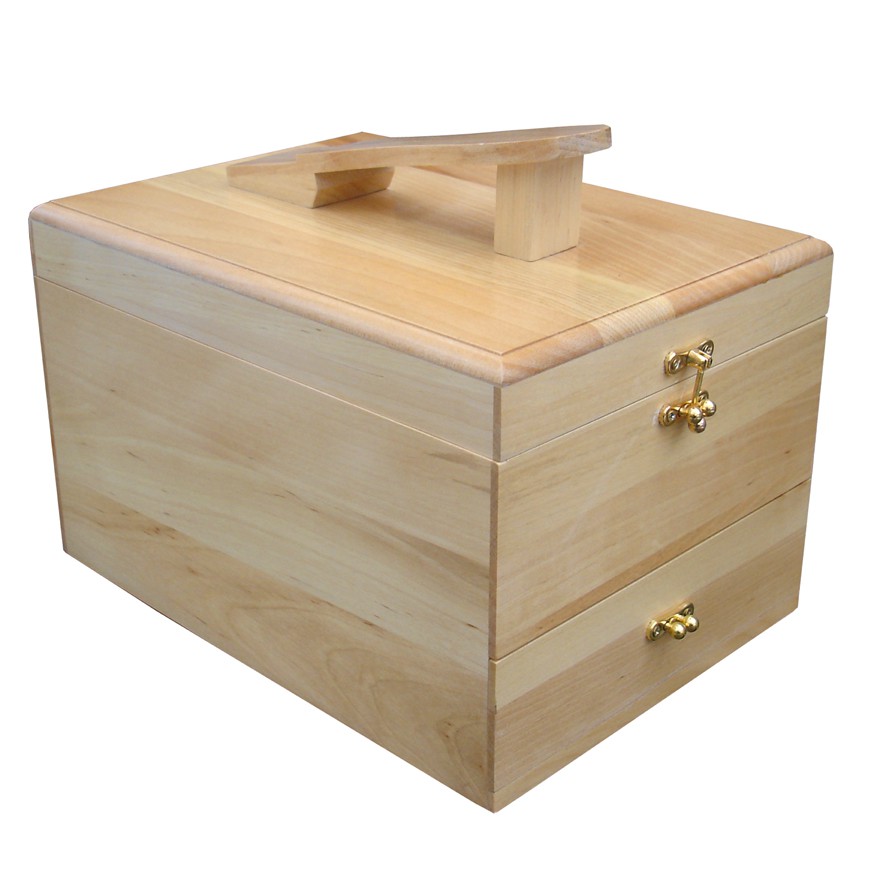 Coffret Cireur En Cèdre Avec Repose-pieds - 4 Pieds - Bois Massif (Neuf)