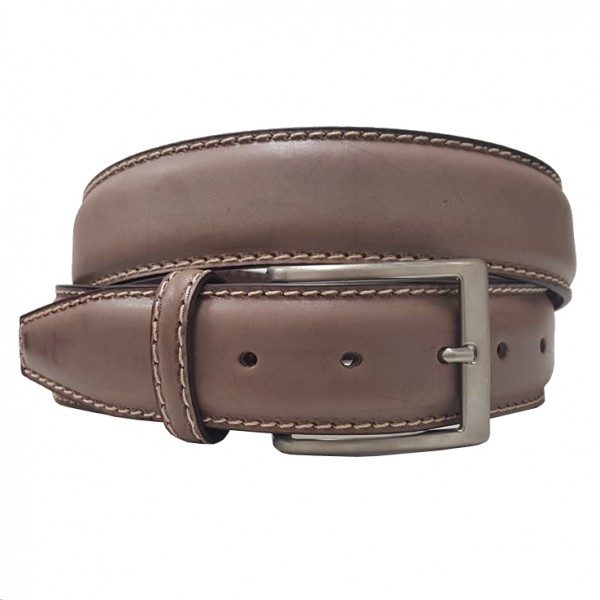 Ceinture cuir lisse marron moyen 40mm