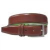 Ceinture en veau Marron clair/vert en 35 MM