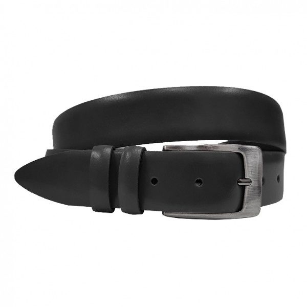 Ceinture en veau pleine fleur sans couture noir