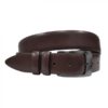 Ceinture en veau pleine fleur sans couture marron foncé