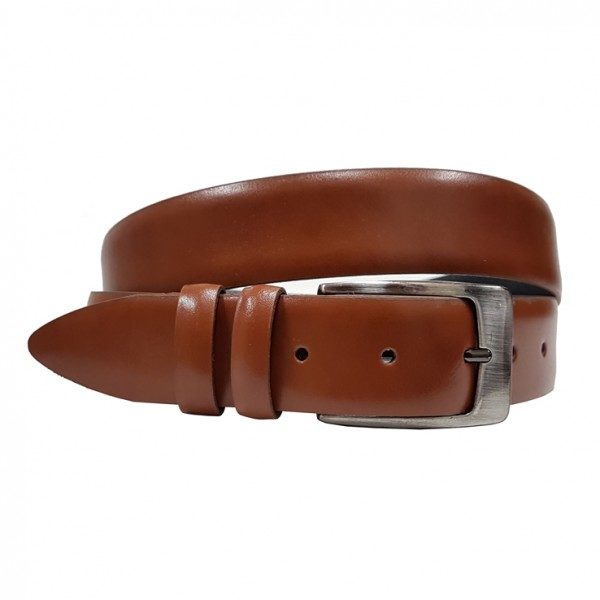 Ceinture en veau pleine fleur sans couture marron clair