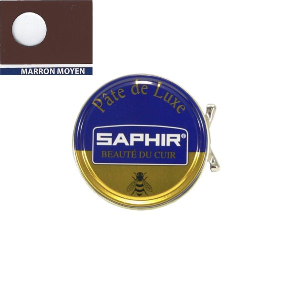 Cirage pâte de luxe Saphir 50 ml marron moyen idéal pour les glaçages chaussures