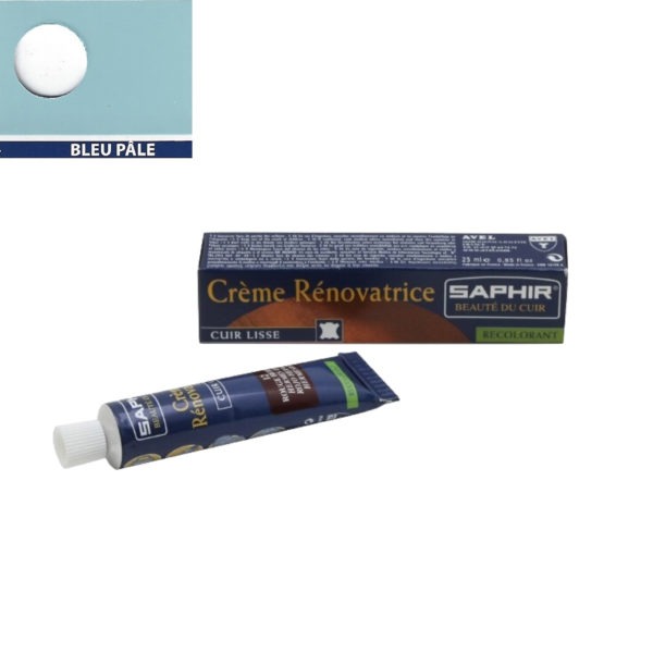 Réparer un siège en cuir griffé Crème rénovatrice Saphir 25 ml bleu pâle