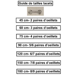 Guide de taiiles lacets