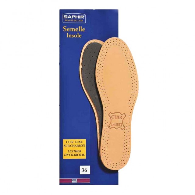 Saphir Semelles Cuir Luxe Sur Charbon